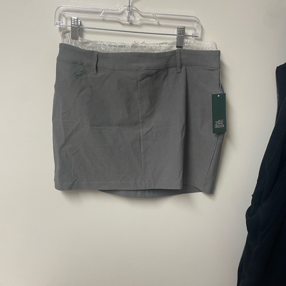 Wild Fable Lace-Trimmed Gray Skirt - Picture 2 of 5